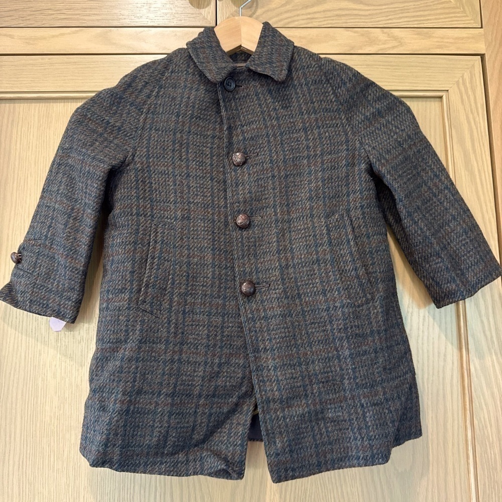 Vintage Jacobson's Wool Plaid Pea Coat Removable Liner Button Front / 4T